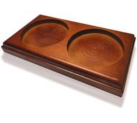 Vassoio per macina sale e pepe, vassoio in legno di quercia, supporto per macinapepe e ripiano (diametro interno 7 cm), supporto per cucina e decorazioni per la casa artigianato