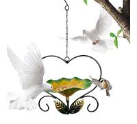Vassoio per mangiatoia per uccelli, decorazione in ferro a forma di resistente, per balcone, giardino, casa, cortile, fringuelli, pappagalli per guardare all'aperto all'interno