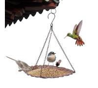Vassoio per mangime per uccelli, per esterni, terrazze e | Ciotola in metallo come decorazione da giardino | Mangiatoia per uccelli in metallo, per orli, cortili, terrazze, balconi