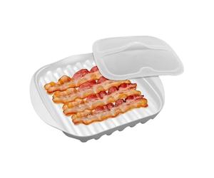 Vassoio Per Microonde Con Pancetta - Da Cucina Antiaderente Da 28 Cm, Scolapiatti Per Carne | Porta Bacon Con Coperchio, Coperchio Per Sfiato Vapore | Fornello Efficiente Per Pizza, Salsicce, H