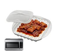 Vassoio Per Pancetta Nel Microonde - Pentole Antiaderenti Per Uso Alimentare 27×24,5 Cm | Fornello Per Pancetta Per Forno A Microonde | Per Pizza, Carne, Hot Dog, Salsicce, Tacos, Preparazione Dei Pas