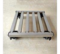 Vassoio per piante mobile, supporto quadrato per vasi da fiori con ruote bloccabili, supporto per piante in acciaio inox con ruote, carrello per piante da 45 cm, per interni ed esterni (dimensioni: 45