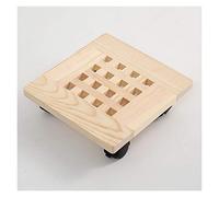 Vassoio per piante, Rullo for Piante Quadrato con Ruote girevoli, Contenitore for Esterni in Legno for da Interno, Vaso for Grande Carrello for Fiori Giardino Supporto su for Resistente(White,35cm)