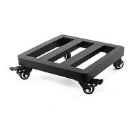 Vassoio per piante, supporto per vaso in metallo con ruote, supporto quadrato per su, interno ed esterno, carrello fioriera in acciaio (nero, 40 cm)