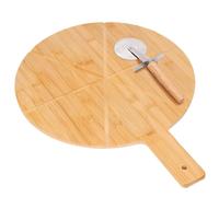 Vassoio per pizza in bambù con tagliere Pizza Bois Inox Taglio Preciso