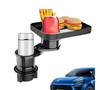 Vassoio per portabicchieri per tazza auto, vassoio per cappuccio per portabicchieri per auto - 4 in 1 vassoio da tavolo per cofano per auto, con base e slot per telefono - porta