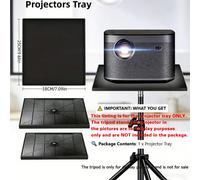 Vassoio per proiettore in ABS leggero 25*18cm, piattaforma antiscivolo per treppiede con foro per vite da 1/4" per mini proiettore, fotocamera, computer portatile & mixer, treppiede & viti di montaggi