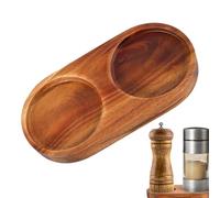 Vassoio per sale e pepe in legno - Portaspezie organizer per piani di lavoro, legno per macinini | Adatto per piedistalli con un diametro inferiore a 6,1 cm, leggermente abwis