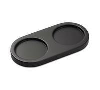 Vassoio per sale e pepe, supporto per macina pepe, macina e spargisale, accessori per sale in legno nero, supporto per 2 macine accessori da cucina