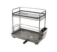 Vassoio per scolapiatti. Scaffale da cucina Scolapiatti a 2 strati con scolapiatti rimovibile Scaffale for stoviglie Scaffale da cucina Controsoffitti Scolapiatti Scolapiatti(Gray)