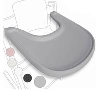 Vassoio per seggiolone compatibile con la sedia Stokke Tripp Trapp - non compatibile con piatti a ventosa - design ergonomico curvo, Grigio opaco, senza BPA, facile da montare