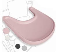 Vassoio per seggiolone compatibile con la sedia Stokke Tripp Trapp - non compatibile con piatti a ventosa - design ergonomico curvo, Rosa opaco, senza BPA, facile da montare