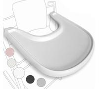 Vassoio per seggiolone compatibile con la sedia Stokke Tripp Trapp - non compatibile con piatti a ventosa - design ergonomico curvo, bianco opaco, senza BPA, facile da montare