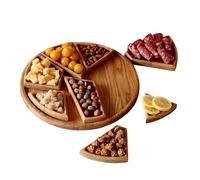 Vassoio per Servire Cibo | Grande Vassoio con 8 Scomparti Rimovibili | in Legno per Taglieri da Salumeria Verdura Frutta Dessert Snack | per Tavolino Cucina Soggiorno
