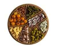 Vassoio per Servire Cibo | Grande Vassoio con 8 Scomparti Rimovibili | in Legno per Taglieri da Salumeria Verdura Frutta Dessert Snack | per Tavolino Cucina Soggiorno