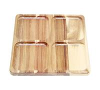 Vassoio per servire diviso: vassoio multi-compartimento, server in legno per la casa, cibo diviso, verdure per snack, Sushi vegetariano, snack, dessert