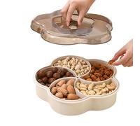 Vassoio per servire snack con coperchio, organizer per frutta secca - 5 griglie per servire snack con coperchio - Vassoio per snack con 5 scomparti e coperchio per l'ho
