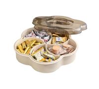 Vassoio per servire snack - di frutta secca, Organizzatore di snack divisi | Piatti da portata divisi con coperchio, organizzatore a forma di petalo di fiori di frutta secca, vassoio