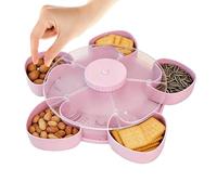 Vassoio per snack diviso - Contenitore rotante con coperchio, organizzatore antipasto a più scomparti, da portata PP, supporto per salsa antiscivolo |