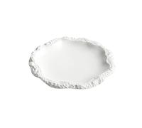 Vassoio per Snack Piatto da portata in ceramica ispessita creativa, stoviglie for ristoranti e hotel, piatto da insalata bianco in porcellana goffrata, utensili da cucina, piatto freddo Piatti(8 inch)