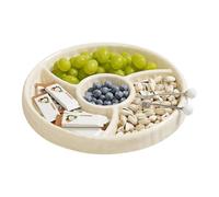 Vassoio per snack, vassoio per snack, vassoio per snack diviso con 4 scomparti | vassoio per aperitivo, scatola per snack, ciotole per verdure, snack, frutta, biscu