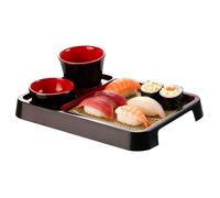 Vassoio per sushi giapponese: set di da portata, eleganti stoviglie antiscivolo, alimentare durevole | Piastra decorativa per spuntino per il rullo delle salse dei condimenti c