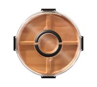 Vassoio per tagliere per dolci - Sezioni per alimenti organizzate, servizio pronto per il viaggio, elegante forma rotonda, accessorio da pranzo versatile | Per interni ed esterni per il bancone della