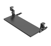 Vassoio per tastiera, con estensione regolabile per tastiera, senza fori, nero, 55 x 22 cm, design ergonomico per Space-Sag, facile installazione, compatibile con scrivanie.