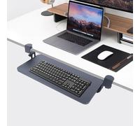 Vassoio per tastiera, estraibile sotto la scrivania, con morsetto a C, grande formato, supporto per tastiera scorrevole, 520 x 250 mm, piattaforma estraibile per computer per digitare, casa e ufficio