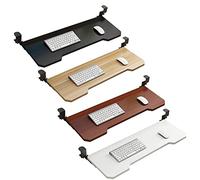 Vassoio per tastiera in legno con cuscinetti a sfera da 36 cm, guide di scorrimento sotto la scrivania, estensione, per mouse e tastiera, ottimizza l'efficienza e il comfort