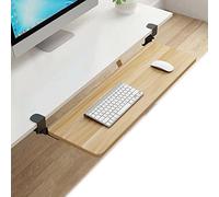 Vassoio per tastiera in legno di noce con robusti cassetti scorrevoli con morsetto a C e guide scorrevoli, 520 mm x 250 mm, perfetto per una postazione di lavoro ergonomica