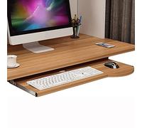 Vassoio per tastiera in legno regolabile sotto la scrivania, ripiano scorrevole per tastiera e mouse, finitura noce, 70 x 26 cm, soluzione ergonomica per l'installazione di casa e ufficio