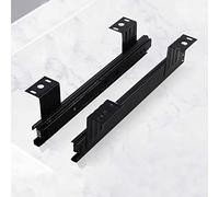 Vassoio per tastiera in metallo con cuscinetti a sfera, 2 pezzi, nero, estensione completa, 3 volte, sotto la scrivania, scivolo per computer, guide hardware per mobili, design salvaspazio
