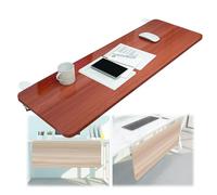 Vassoio per tastiera pieghevole a 90°, estensione ergonomica da scrivania con supporto completo per braccio, finitura in legno di teak, 55 x 25 cm, ideale per casa, ufficio e configurazione di gioco