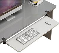 Vassoio per tastiera regolabile con morsetto, estensione ergonomica scorrevole per computer, D-750 x 250 mm (A 520 x 250 mm) - Perfetto per l'installazione di casa e ufficio