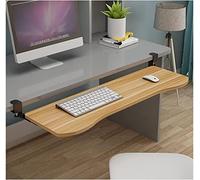 Vassoio per tastiera regolabile sotto la scrivania con supporto a morsetto a C, piattaforma scorrevole per digitare e lavorare con il mouse, finitura in legno nero/opzioni 75 x 25 cm e 65 x 25 cm