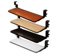 Vassoio per tastiera regolabile sotto la scrivania, estensione scorrevole con morsetto a C, senza bisogno di forare, ripiano ergonomico per il bracciolo per un maggiore comfort ed efficienza dello