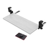 Vassoio per tastiera sotto la scrivania con tappetino per il mouse, cassetto estraibile, piattaforma di supporto per tastiera e mouse, estensione per scrivania, bianco cenere, 64 x 24 cm, 25 x 9 cm