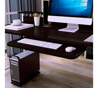 Vassoio per tastiera sotto scrivania con guide da 35,5 cm, capacità di carico 22 kg, altezza regolabile, cassetto estraibile per tastiera, per casa e ufficio, design ergonomico, soluzione salvaspazio