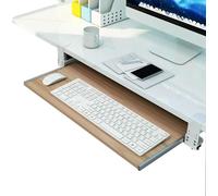 Vassoio per Tastiera, supporto per computer con morsetto su cassetto per tastiera, vassoio scorrevole per mouse e tastiera, prolunga per scrivania computer per studio(Natural,75x30cm/29.5x12inch)