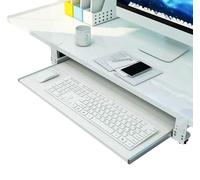 Vassoio per Tastiera, supporto per computer con morsetto su cassetto per tastiera, vassoio scorrevole per mouse e tastiera, prolunga per scrivania computer per studio(White,55x30cm/22x12inch)