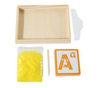 Vassoio per tracciare lettere in sabbia - Scatola in legno naturale, pannello per attività educative, kit per esercitarsi nella scrittura a mano, giocattolo per abilità sensoriali, strumento per l'app