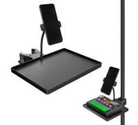 Vassoio per treppiede, vassoio in plastica per supporto per microfono con supporto per telefono, vassoio per supporto per microfono universale, per supporti per microfono, palco, streaming live,