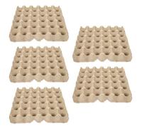 Vassoio per Uova in Cartone da 30 Celle, 5 Pezzi | Carta Pressata Beige, Struttura Impilabile, per Mercati e Famiglie, Contiene 150 Uova Totali