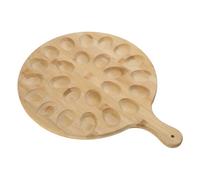 Vassoio per uova in legno efficiente piatto di stoccaggio per uova addensare 24 fori piatto diavolo tagliere rotondo utensili da cucina in legno utensili da cucina