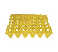 Vassoio per uova in plastica, multiuso, riutilizzabile, 30 celle, 5 pezzi, robusto per hennery per fattoria (giallo)
