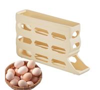 Vassoio per uova per frigorifero | Porta uova per frigorifero a 4 strati con cuscinetto automatico - Distributore di 30 capacità, scatola antiscivolo per panetteria, cucina, contadino, mercato