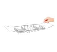 Vassoio per vasca da bagno in acciaio inox, regolabile 63 cm, con supporto per boo ed elettronica, perfetto per il bagno relax e l'esperienza spa