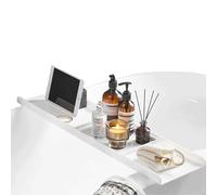 Vassoio per vasca da bagno in acrilico, ripiano trasparente per bombe da bagno e accessori sopra la vasca da bagno, elegante contenitore a ponte, perfetto per un'esperienza rilassante nella spa