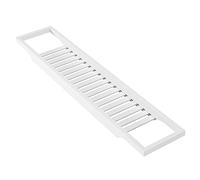 Vassoio per Vasca da Bagno,Vassoio Vasca Colazione Letto,Mensola da Vasca da Bagno,Multifunzionale Vassoio Portaoggetti in bambù 74x15x3.7cm (Bianco)